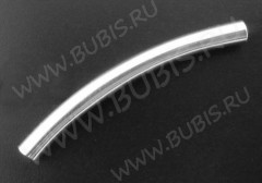 Трубочка металлическая 01 изогнутая 30*2мм серебристая (Brass)