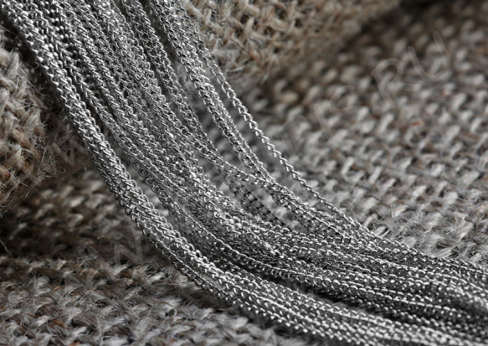 Цепочка C13 тонкая закрученная звено 1,8*1,2мм цвет платины (Brass) (50см)