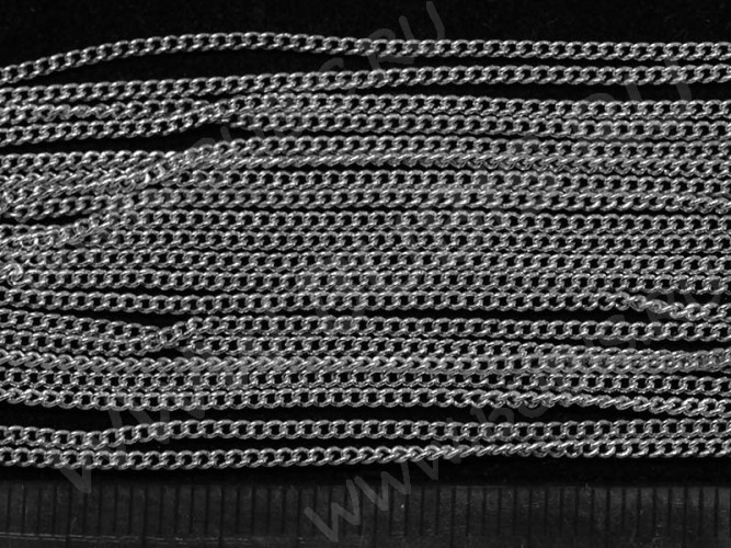 Цепочка C13 тонкая закрученная звено 1,8*1,2мм цвет платины (Brass) (50см)