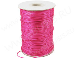 Вощёный полиэстеровый шнур "корейский" 0,5мм яр.розовый (1м)