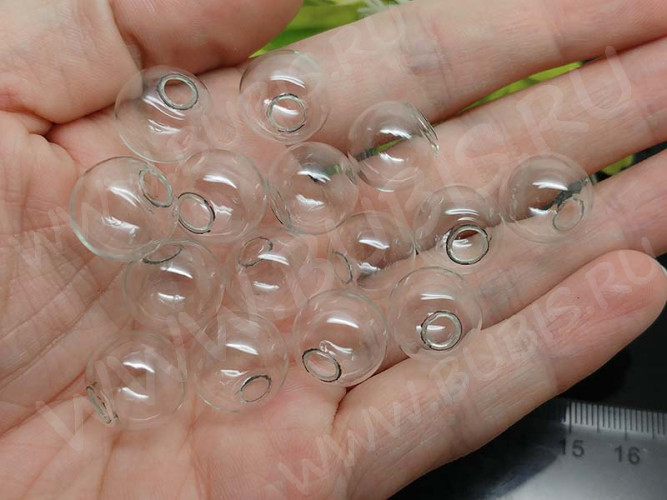 Пузырь стеклянный 40 Сфера с одним отверстием (3,5-4,5мм) 14*13мм прозрачный (стекло)