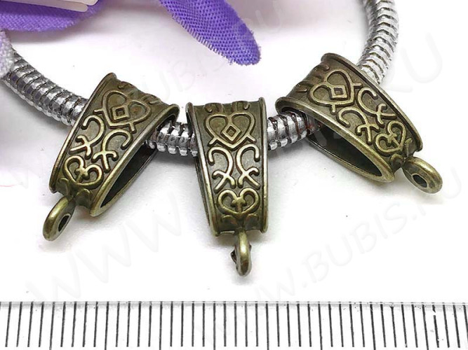 Бусина с петлёй 038 Бейл 18,5*8,5*6,5мм античная бронза (литьё)