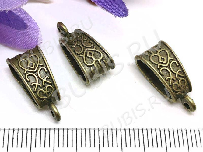 Бусина с петлёй 038 Бейл 18,5*8,5*6,5мм античная бронза (литьё)