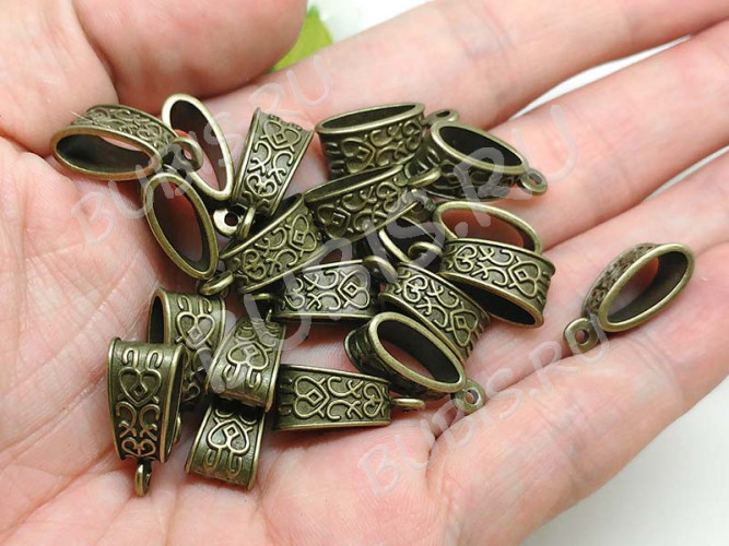 Бусина с петлёй 038 Бейл 18,5*8,5*6,5мм античная бронза (литьё)