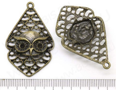 Подвеска Сова 13 Капля ажурная 44,5*27,7*6,5мм античная бронза (литьё)