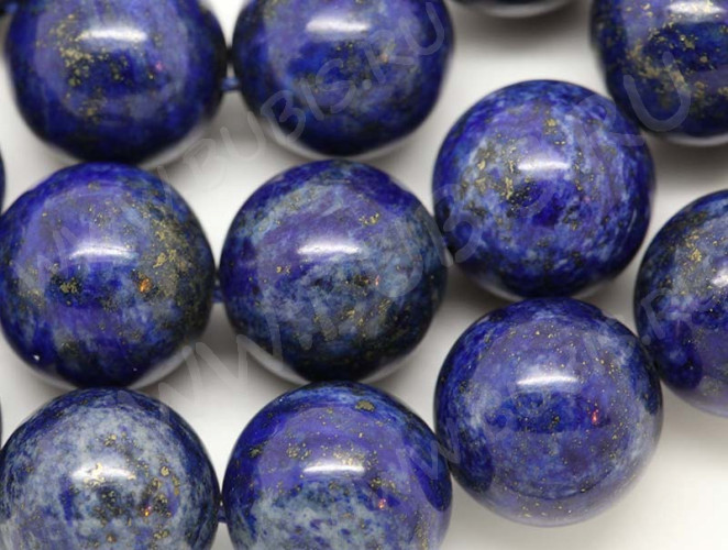 (ОПТ) Бусина округлая 10мм Лазурит с пиритом натуральный (камни) (НИТЬ)