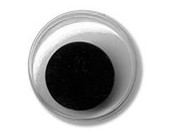 Глазки №06 Округлые с бегающим зрачком 8*8*3,4мм чёрно-белые (декоративные элементы) (2шт.)