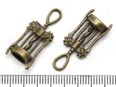 Подвеска Штопор 01 3D 26,5*11*6,5мм античная бронза (литьё)