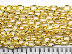 Цепочка I001 с узором звено 7*4,5мм золотистая (Iron) (50см)