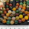 Купить (ОПТ) Бусина округлая ГРАНЁНАЯ 10мм Агат МИКС зелёно-коричнево-жёлтый (камни) (НИТЬ) с доставкой по России