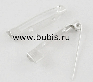 (ОПТ) Основа (заготовка) для броши №23 Булавка 2 отверстия 30*6*5мм серебристая (Iron) (100шт)