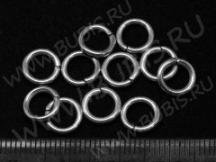 Колечки обычные толстые 8*1,5мм цвет платины (Iron) (10шт.)