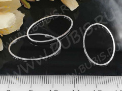 (СКИДКИ!!!) Декоративный элемент 015 Овал 26*16*1мм серебристый (Brass) (10шт.)