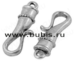 096 Замочек-крючок 25*9*5мм античное серебро (литьё)