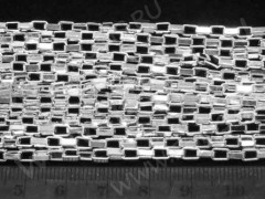 Цепочка I066 с прямоугольным звеном 5*3,2мм серебристая (Iron) (50см)