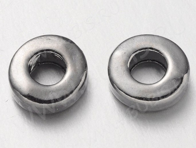 Рондели 057 кольца 6*6*2мм чёрный никель (литьё) (10шт.)