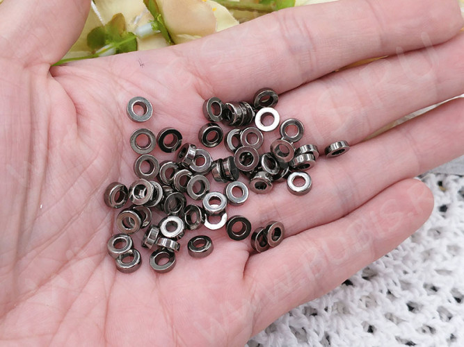 Рондели 057 кольца 6*6*2мм чёрный никель (литьё) (10шт.)