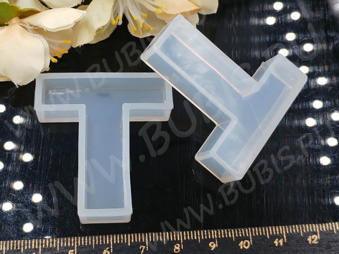 Молд 140 для эпоксидной смолы 43*41*10мм Буква T (силикон)