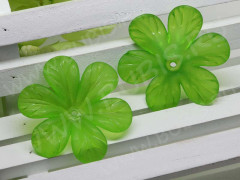 Бусина акрил Цветочек 22 матовый 33,5*30,5*9мм зелёный полупрозрачный (акрил)