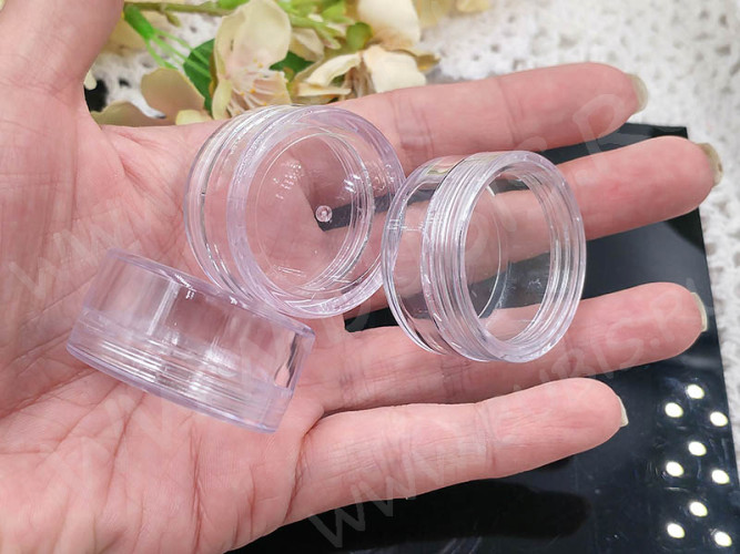 Контейнер для хранения 35 Круглый с винтовой крышкой 3,9*3,9*2,2см прозрачный (оргстекло)