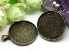 Подвеска-сеттинг Круг 18 с сеттингом 30мм 41,5*33*3,9мм античная бронза (сплав)