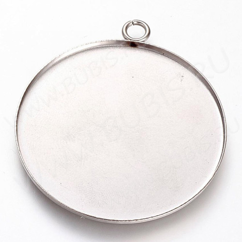 Подвеска-сеттинг Круг 59 (сеттинг 35мм)  41*36*2мм цвет платины (Хирургическая сталь)