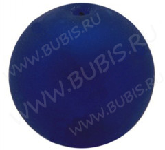 172 Бусина округлая  матовая с серебром внутри 12мм синяя (венецианское стекло)