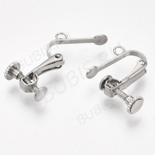 Основы для клипс №27 винтовые 15*15мм цвет платины (Хирургическая сталь)(1 пара)