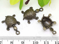 Подвеска Черепашка 05 3D 22*14,5*6мм античная бронза (литьё)