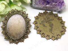 Подвеска-сеттинг Овал 39 коннектор (сеттинг 40*30мм) 57*48*2,5мм античная бронза (литьё)