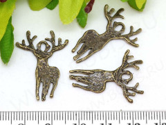 Подвеска Олень 05 плоский 28*20*1,2см античная бронза (литьё)