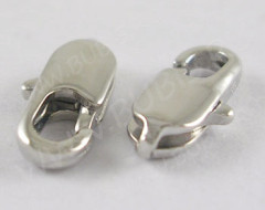 Замочек карабин №051 из латуни 12*6*3мм цвет платины (Brass)