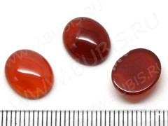 Кабошон каменный 046 Овал 12*10*5мм Агат красный (камни)