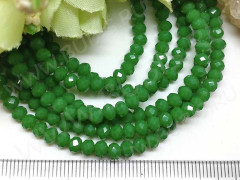 Бусина кристалл гранёный абакус 4,3*4*3,5мм зелёный непрозрачный (имитация Сваровски) (20шт.)