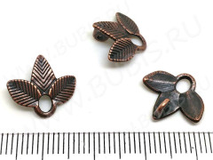 Подвеска Листик 32 коннектор 14*13*4,5мм античная медь (литьё)