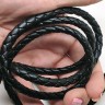 Купить Шнур кожаный 42 кожзам плетёный круглый 6мм чёрный (1м) с доставкой по России