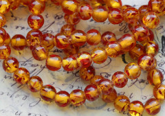 Бусина округлая 9мм Янтарь (имитация) (камни)