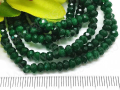 Бусина каменная Рондель 13 ГРАНЁНЫЙ 4*4*2,5мм Хризопраз тёмный (камни) (10шт.)