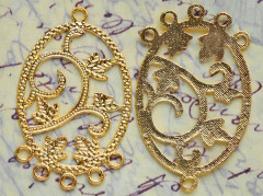 Подвеска для серёжек №125 Овальная 41,5*22,5*0,9мм золотистая