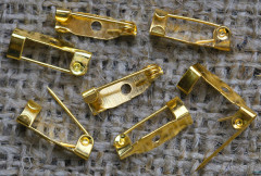 (СКИДКИ!!!) Основа (заготовка) для броши №21 Булавка 1 отверстие 15*5*5мм золотистая (Iron) (10шт.)