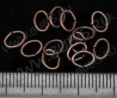 Колечки овальные закрытые разъёмные 7*5мм античная медь (Iron) (20шт.)