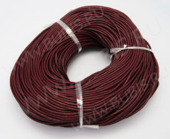 Шнур кожаный 02 воловья кожа 1,5мм округлый бордовый (1м)