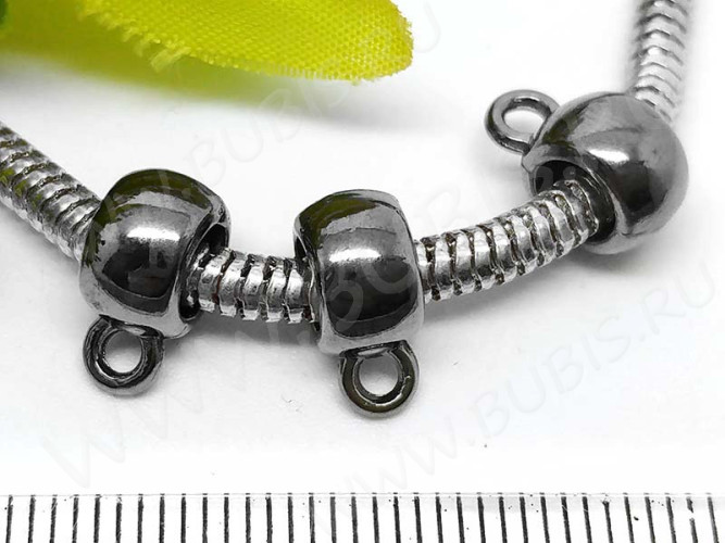 Бусина с петлёй 033 Бейл классика 11,3*8*5,3мм чёрный никель (литьё)