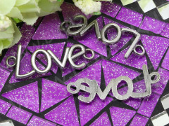 202 Коннектор &quot;LOVE&quot; для браслетов 40*15*3,5мм античное серебро (литьё)