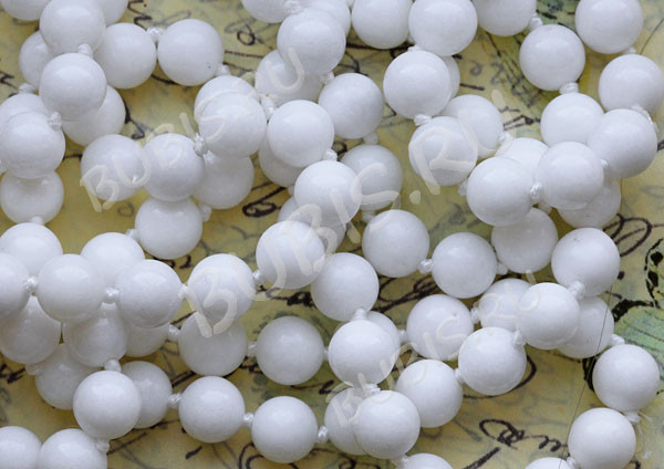 (СКИДКИ!!!) Бусина округлая 8мм Агат белый пресс. (камни) (10шт.)