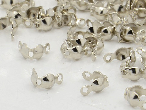 (СКИДКИ!!!) Зажимы №22 Калотты укреплённые 7,5*4мм цвет платины (Iron) (50шт.)