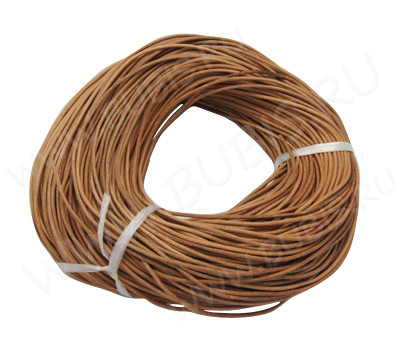 Шнур кожаный 30 воловья кожа округлый 4мм св.коричнево-розовый (1м)