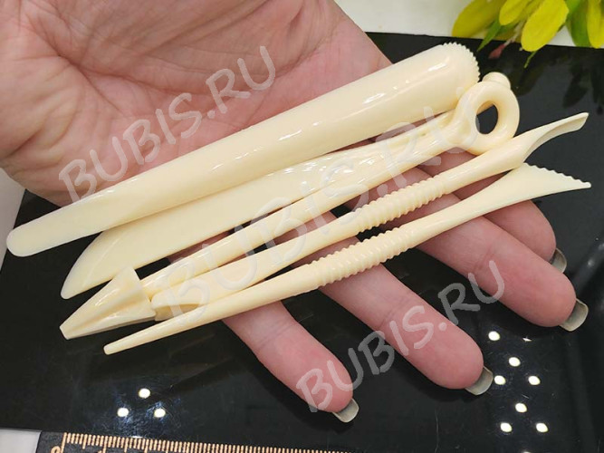 Набор стеков 11 для лепки 13см бежевые (инструменты для моделирования) (5шт.)