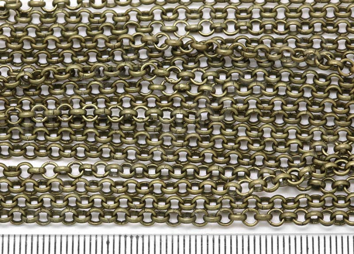 Цепочка I059 "Rolo" округлое звено 3*3мм античная бронза (Iron) (50см)