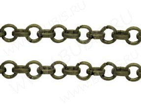 Цепочка I059 "Rolo" округлое звено 3*3мм античная бронза (Iron) (50см)